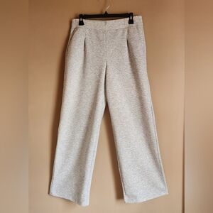 Yogalicious Softlite Beckham Heather Grey Trouser Pants M Wide Leg Loungewear